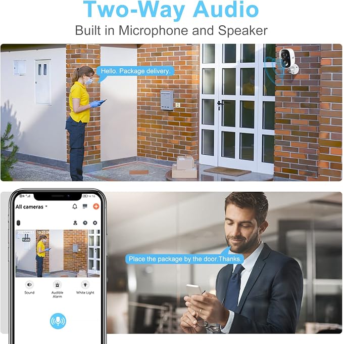 DCT 2Pcs Security Camera Wireless Outdoor, Battery Powered WiFi Surveillance - Image 7