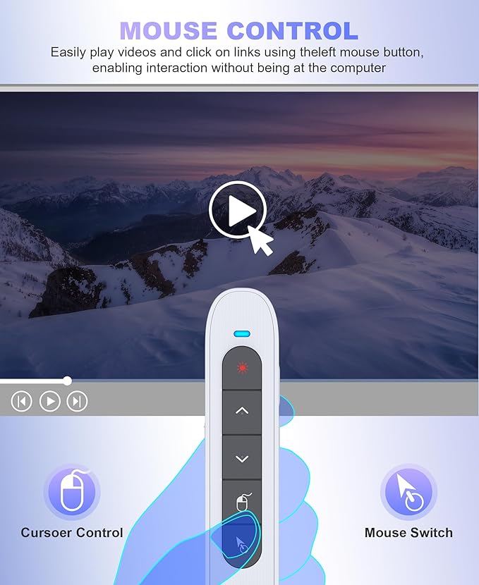 2 in 1 USB Type C Wireless Rechargeable Presenter Remote - Image 2