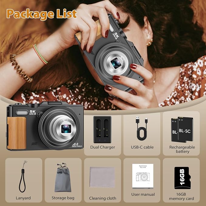 5K Digital Camera for Photography, 80MP Vlogging Camera for YouTube - Image 8