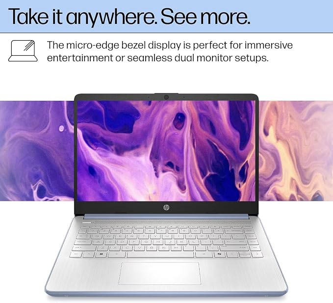 HP Ultrabook 14 Laptop Computer Business Study & Home 2026, MS Office for The Web + Win11 Home, Quad-Core Intel CPU, 4GB, 128GB SSD, WiFi 6 - Image 2