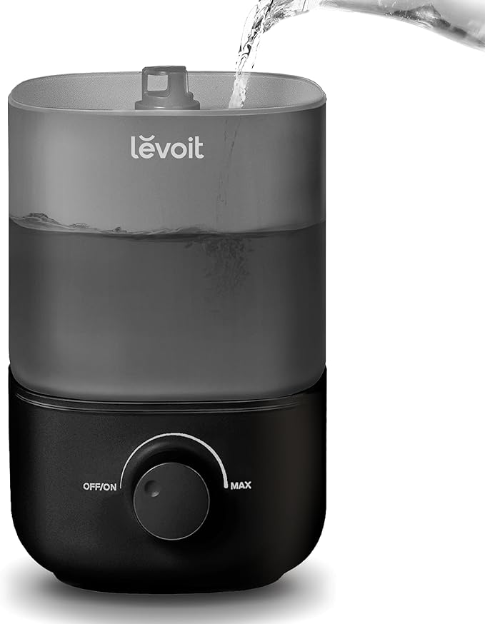 LEVOIT Classic 160 Top-Fill Ultrasonic Cool Mist Humidifier, Super Easy to Fill and Clean, Quiet Operation for Bedroom Home Baby & Plants, Auto Shut-off for Safety, 360° Rotating Nozzle, 2.5L, Black by Levoit