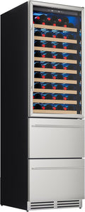 Albott 24 Inch Wine and Beverage Refrigerator, 2 In 1 Dual Zone | 49 Bottle Wine Cooler, 37–72℉, Soft LED Light, Holds 108 Bottles & 150 Cans, Built-in or Freestanding Design for Home and Bar by Albott