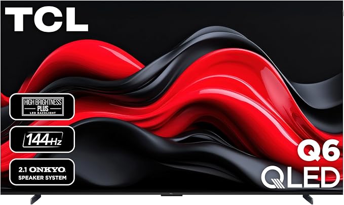 TCL 98-Inch Q65 QLED 4K UHD Smart TV with Google TV (98Q651G, 2024 Model) Dolby Vision, Dolby Atmos, HDR Pro+, Game Accelerator Enhanced Gaming, Voice Remote, Works with Alexa, Streaming Television by TCL