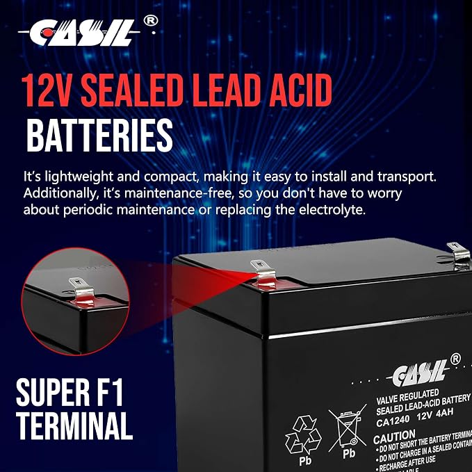 Casil CA-1240 12V 4Ah Sealed Lead-Acid Battery – Replacement - Image 6