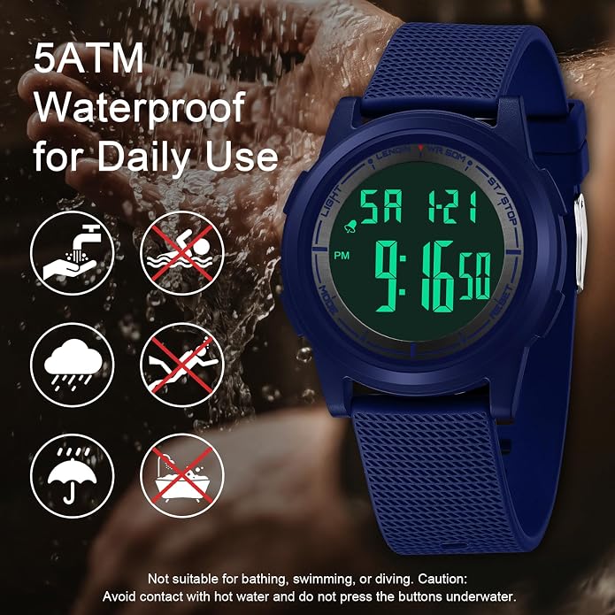 HANPOSH Mens Digital Watch Ultra Thin Minimalist Sports Waterproof Outdoor LED - Image 3