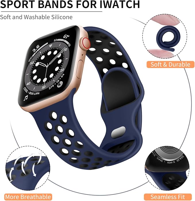 Lerobo Bands Compatible for Apple Watch Band 45mm 44mm 49mm 46mm 42mm Women Men - Image 2