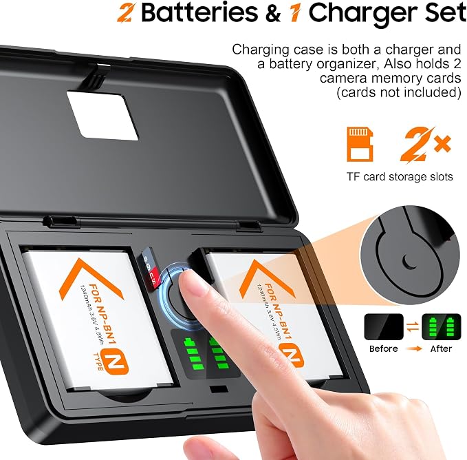 NP-BN1 Battery and Charger Set, Camera Accessories kit - Image 3