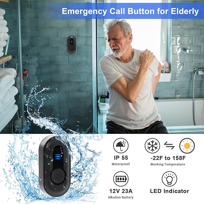 Wireless Caregiver Pager Call Button Nurse Call System 500Ft Range - Image 7