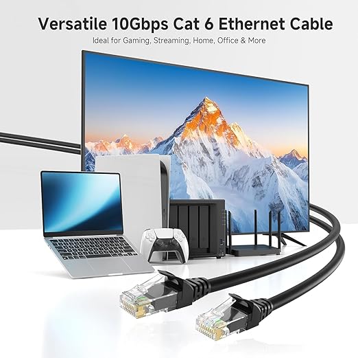 CAT6 Ethernet Cable 60FT 23AWG High Speed 500MHz 10Gbps Transmission Speed - Image 3