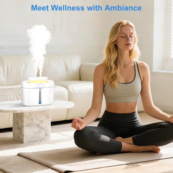 COO Humidifiers for Bedroom, 2L Tank for Large Room, 30 Hour Runtime, 28dB Quiet Cool Mist Humidifier for Home, Baby Nursery, Plants, Indoor, Office, Easy to Fill & Clean,Night Light and Auto Shut-off - Image 7