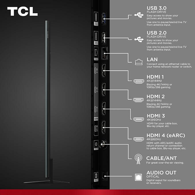 TCL 65 Inch Class QM9K Series | Mini LED QLED 4K | 65QM9K, Latest Model | 144HZ Peak Brightness & Contrast Dolby Vision | Up to LD6K Precise Dimming | AI Smart Google TV | Dolby Atmos Bang & Olufsen - Image 21