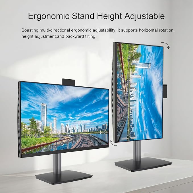 23.8 Inch All-in-One Desktop Computer,i7 CPU,8GB RAM 256GB SSD,Win 11 Pro PC,Height Adjustable & Swivel Stand,HD Webcam,WiFi 5, Bluetooth,Built-in Speaker,AIO with Keyboard and Mouse for Home Office - Image 3