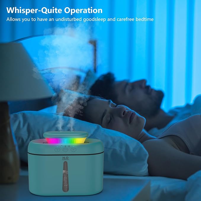 SZO Humidifiers for Bedroom, 2.5L Capacity, Auto Shut-Off, Easy to Fill & Clean, 16 dB Quiet Ultrasonic Humidifier for Large Room, Plants, Baby Nursery, Indoor, Night Light(Blue) - Image 5