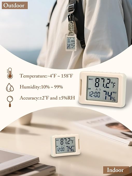 Digital Thermometer, Room Thermometer Indoor, Temperature Humidity Monitor - Image 2