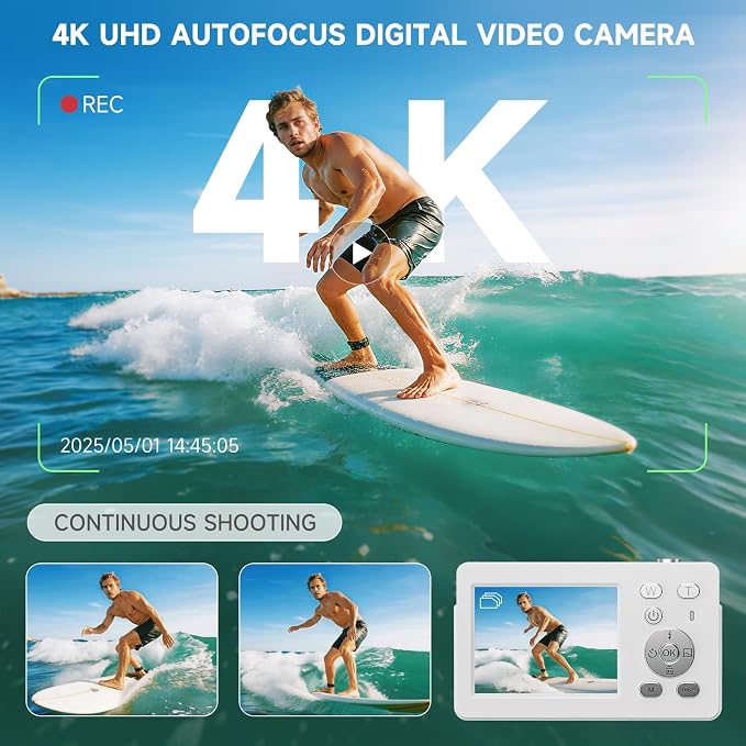 4K UHD Digital Camera, 64MP Autofocus Camera - Image 2