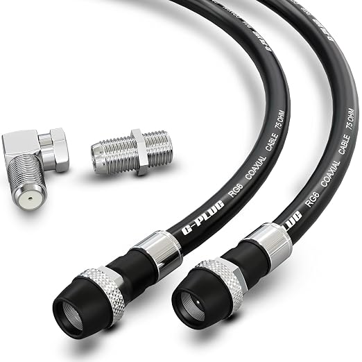 G-PLUG RG6 Coaxial Cable 100FT – Triple Shielded, Waterproof, 75 Ohm by G-PLUG