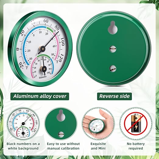 Weewooday 3 Pcs Indoor Outdoor Thermometer 2 in 1 Mini Home Temperature - Image 3