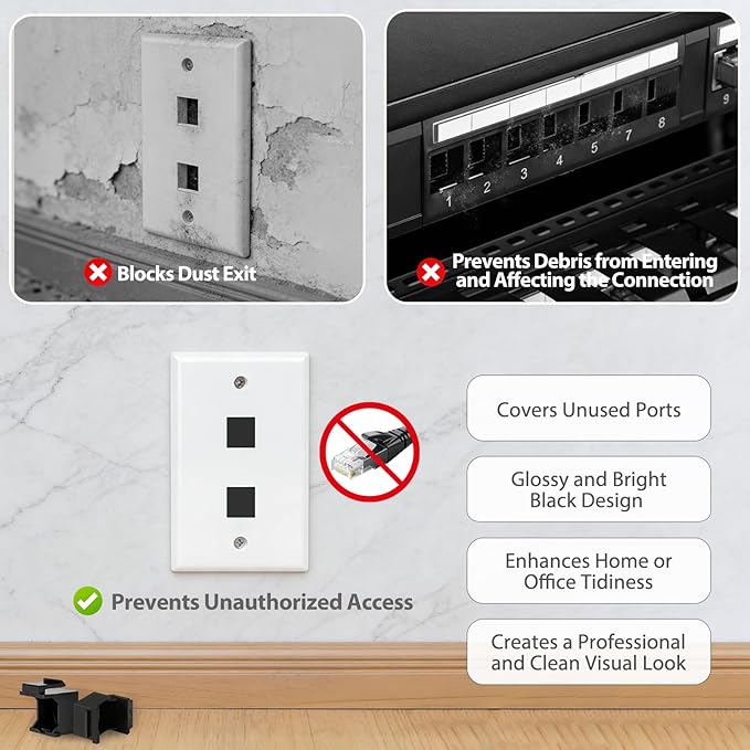 50-Pack Blank Keystone Jack Insert - Image 3