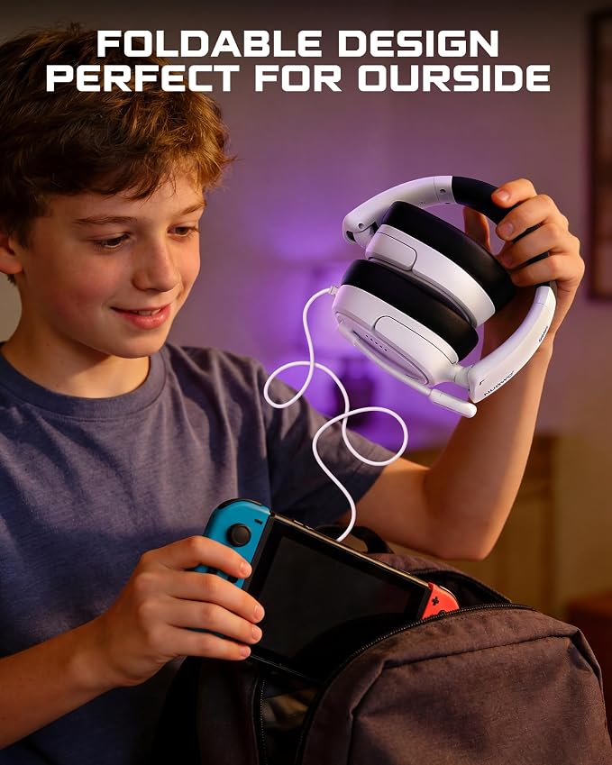 NUBWO HG04L Gaming Headset for PS5/PS4, Xbox Series X|S/Xbox One, Switch – 250g Lightweight, Clear Unidirectional Mic, Soft Memory Earmuffs, 3.5mm Jack for Gaming & Work - Image 8