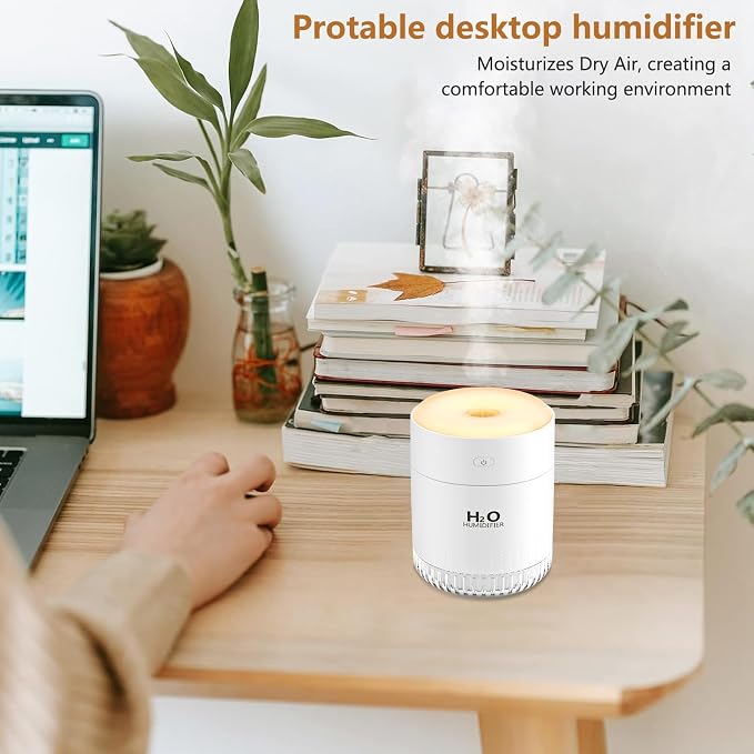 Portable Mini Humidifier, Auto Shut-Off, 2 Mist Modes, Quite, Small Humidifiers for Bedroom Travel Office Desk Plants(White) - Image 5