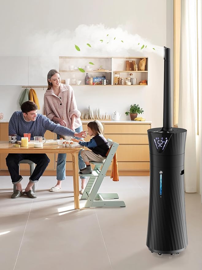 17L/4.5Gal Humidifier Large Room, Smart Quiet Ultrasonic Cool Mist Humidifiers for Bedroom, Covers 2000ft², 56H Runtime, 24H Timer, 3 Mist Modes Humidifiers for Home, Office, Plants, Black - Image 8