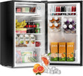 3.2 Cu Ft Mini Fridge with Freezer, Single Door Upright Freezer | Energy Efficient, Large Capacity, Reversible Door, ETL Certified, Small Refrigerator for Bedroom, Office & Dorm, Black by Frostorm