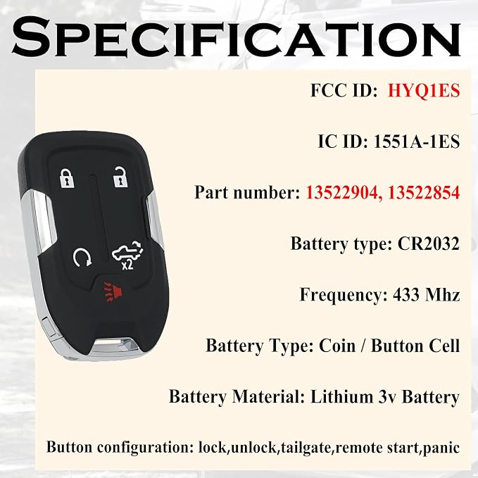 SUPALAND Keyless Entry Remote Control Key Fob Replacement Fits - Image 4