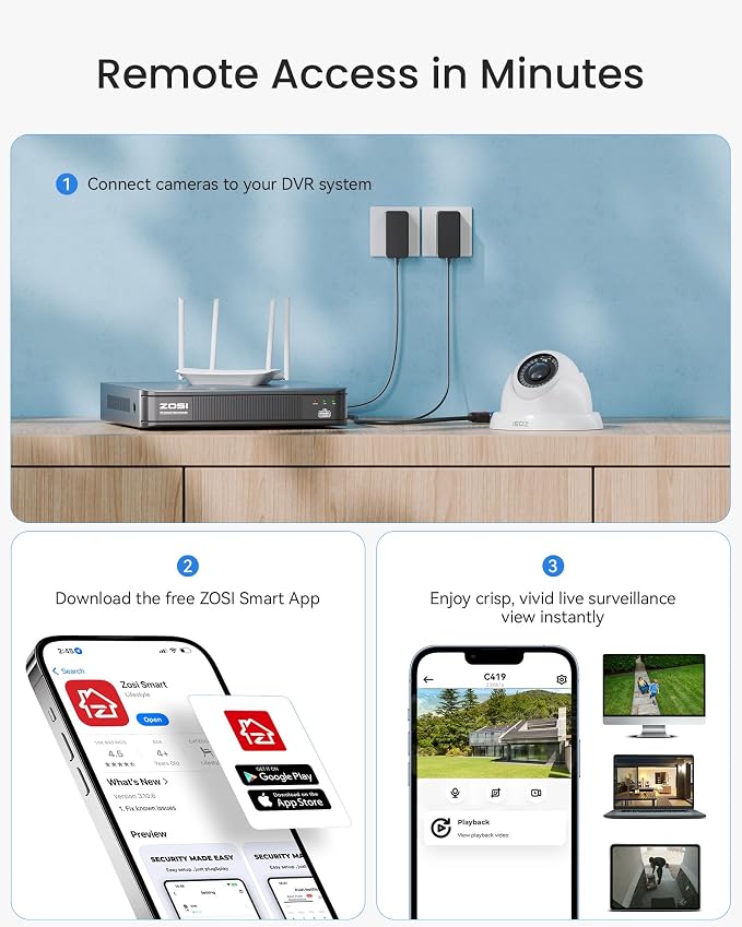 ZOSI 1080P H.265+ Home Security Camera System - Image 8
