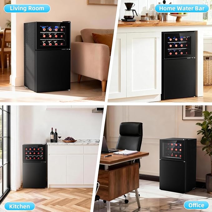 Antarctic Star 2.6 Cu. Ft Compact Beverage Refrigerator with Freezer, Mini Fridge, Adjustable Temp, Reversible Door, LED Light for Home Office Bar Bedroom - Image 6