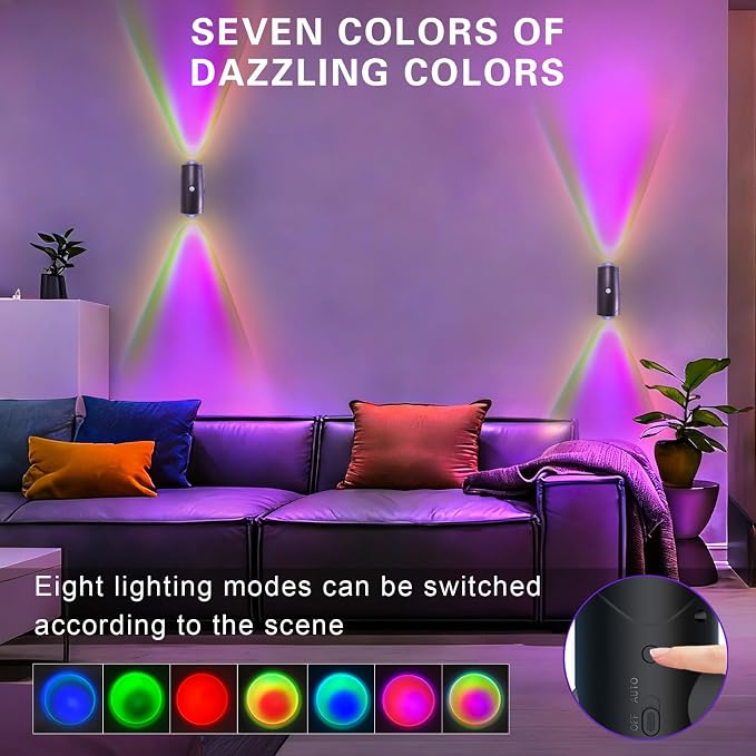 Motion Sensor Night Light Indoor, 1500mAh Rechargeable RGB Color Changing LED - Image 3