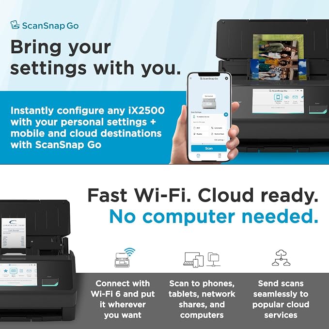 ScanSnap iX2500 Photo Edition Wireless or USB High-Speed Cloud Enabled Photo - Image 5