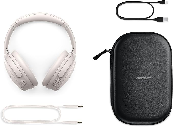 Bose QuietComfort Headphones - Wireless Bluetooth Headphones, Active Over Ear Noise Cancelling and Mic, USB-C Charging, Deep Bass, Up to 24 Hours of Playtime, White Smoke - Image 6