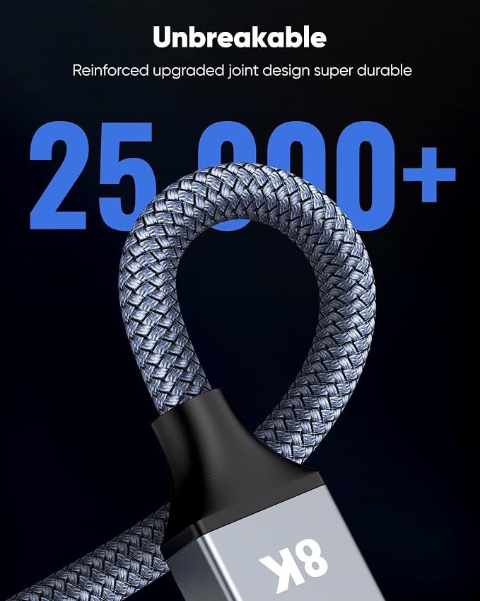 Capshi 75ft 8K 4K@120Hz HDMI Cable Long, Fiber Optic 48Gbps High Speed Cord - Image 7