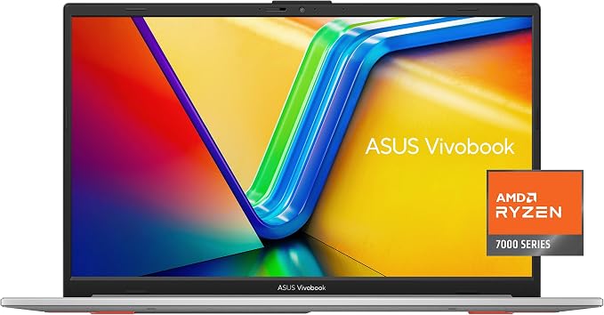 ASUS Vivobook Go 15.6” Slim Laptop, AMD Ryzen 5 7520U, 8GB, 512GB, Windows 11 Home, Cool Silver, Military Grade Durability, Fast Charging, Webcam Shield, E1504FA-AS54 by Unknown