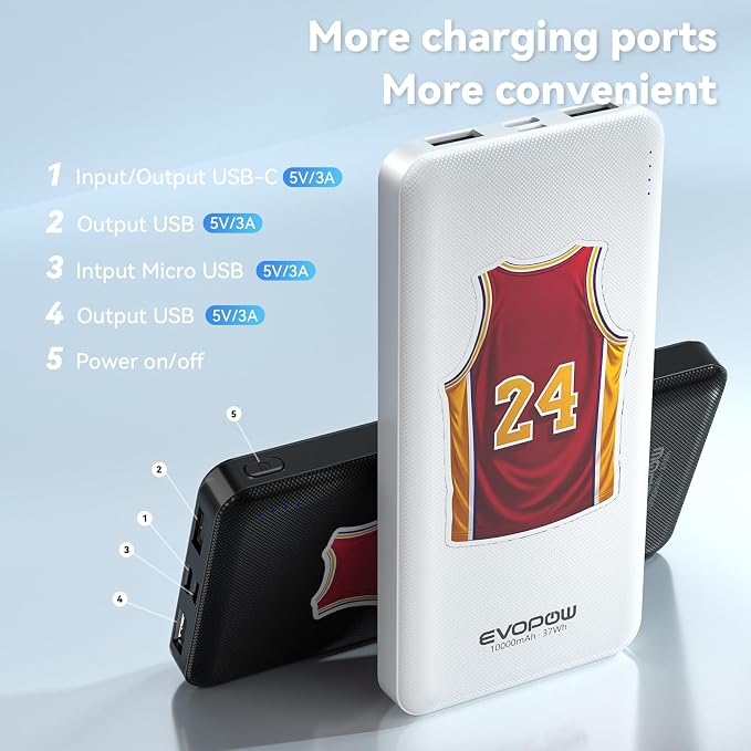 2 Pack Portable Charger Power Bank 10000mAh, 15W Fast Charging Battery Pack with Dual USB Outputs , Portable Power Bank USB-C input/output Port for iPhone 16 15 14 13 12 iPad Samsung Heated Vest etc - Image 3