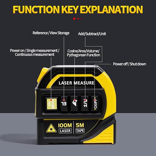 4-in-1 Digital Laser Tape Measure, 328ft Laser Distance Meter - Image 5