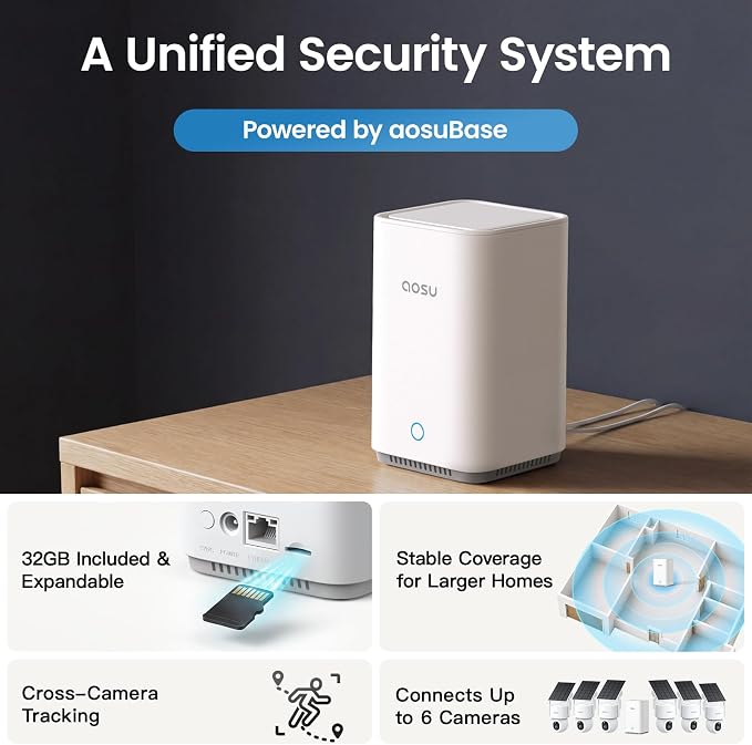 aosu SolarCam D1 Max 2-Cam Kit, 4K Solar Security Cameras Outdoor Wireless - Image 6