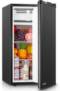 3.2 Cu. Ft Mini Fridge with Freezer, FOHERE Small Fridge with 7 Level Temperature Control, Removable Glass Shelves for Bedroom, Office, Dorm by HOME
