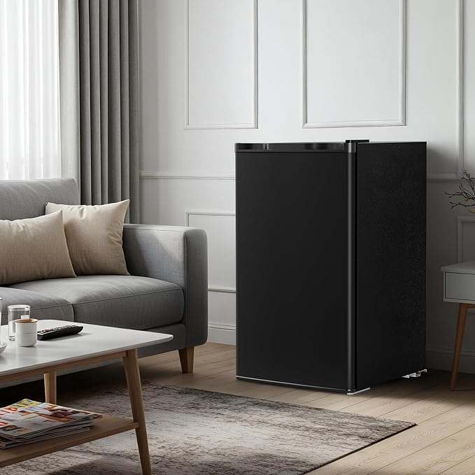 Antarctic Star 3.2 Cu.Ft.Compact Refrigerator with Freezer, Mini Fridge Single Door with Adjustable Thermostat,Removable Glass Shelves for Apartment,Dorm,Office,Kitchen，BLACK - Image 7