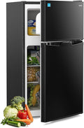Upstreman 3.1 Cu.Ft Mini Fridge with Freezer, Double Door Small Refrigerator, Adjustable Thermostat, Energy Star Certified Low Noise Mini Refrigerator for Bedroom, Dorm, Apartment Black-TM31 by StartUpLiveBetter
