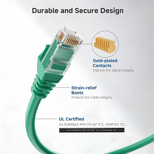 Cable Matters 10Gbps 5-Pack Snagless Cat 6 Ethernet Cable - 5ft - Image 4