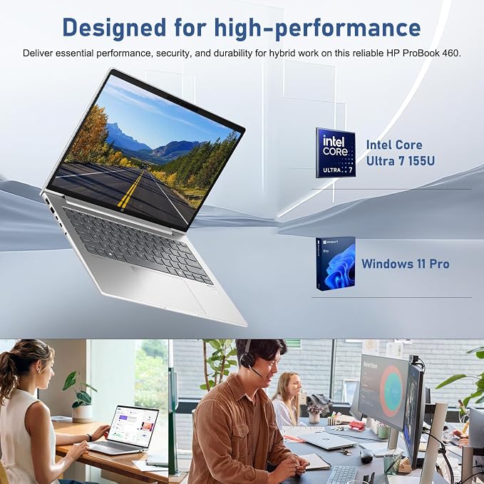 HP ProBook 440 G11 Intel Core Ultra 7 155U 14" FHD+ IPS Business AI Laptop | 32GB DDR5, 1TB SSD, Fingerprint, 1080p IR Camera, Backlit, HDMI, Wi-Fi 6, Win 11 Pro, Thunderobot 7 in-1 USB-C Hub Bundle - Image 3