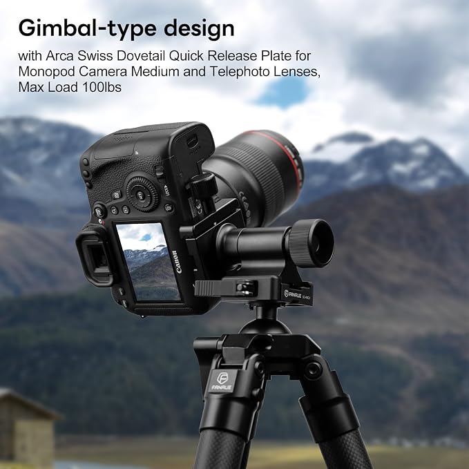 Monopod Gimbal Head with Arca-Swiss Dovetail Quick Release Plate | Rapid - Image 7