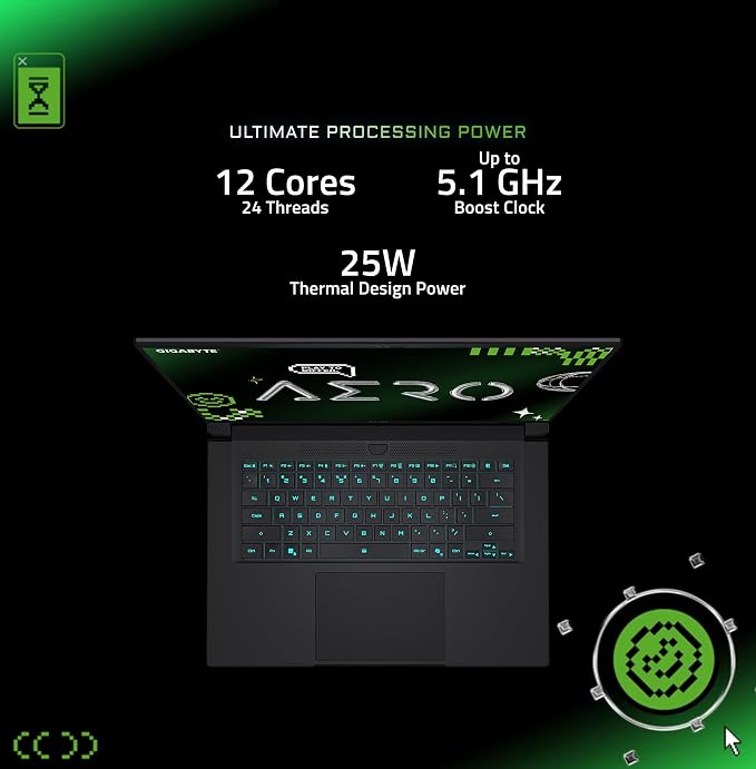 GIGABYTE AERO X16, Copilot+ PC - 165Hz 2560x1600 WQXGA - Manufactured by NVIDIA GeForce RTX 5070 - AMD Ryzen AI 9 HX 370-1TB SSD with 32GB DDR5 RAM - Windows 11 Home - Space Gray - 2WHA3USC64AH - Image 2