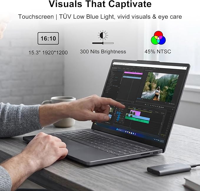 Lenovo IdeaPad Slim 3 15.3" FHD+ Touchscreen Laptop, Latest Gen AMD Ryzen 7 170(＞i5-13420H), Radeon 680M Graphics, 16GB DDR5, 512GB SSD, Wi-Fi 6, Numeric Keypad, Wind 11H, Grey, Bundle PCO Cooler - Image 4