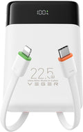VEGER Portable Charger, Ultra Slim 22.5W Fast Charging with Built in Cable, Flight-Safe 10000mAh USB C Power Bank Battery Pack, Travel Essential Phone Powerbank for iPhone 17 16 Samsung S25 Google etc by VEGER