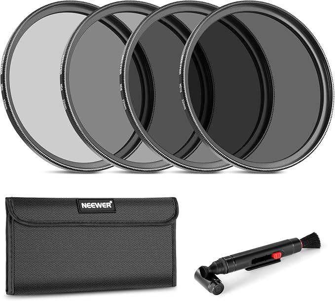 NEEWER 52mm ND Lens Filter Kit: ND2 ND4 ND8 ND16, Lens Cleaning Pen, Filter by Neewer