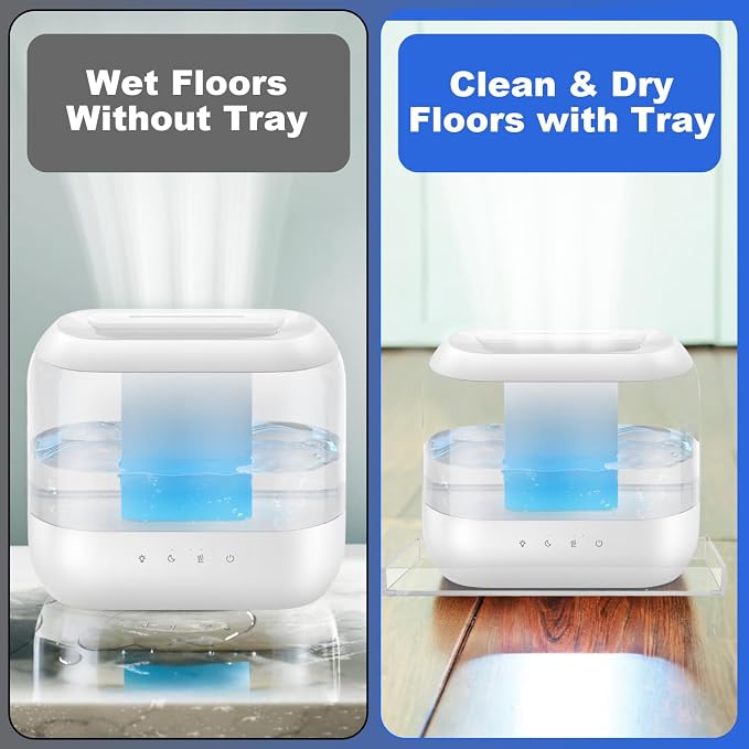 Acrylic Humidifiers Tray for Dreo Humidifier HM311 4L Tank, Leak-Proof Tray for Smart Humidifiers HM311S 4L, Moisture-Proof Humidifier Trays Floor(Not Include Humidifier) (Clear, 4L) - Image 5