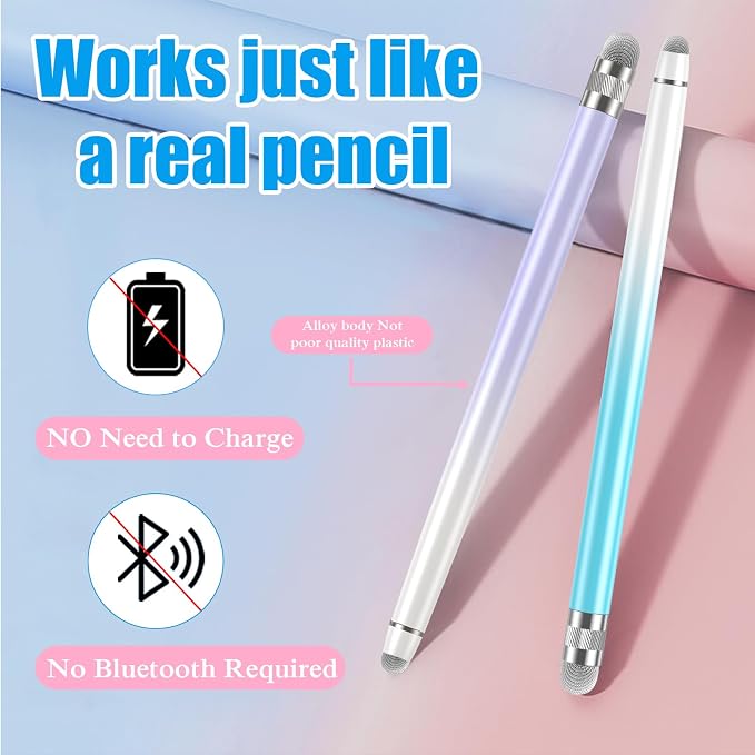 Bopomofo 2PCS Stylus Pens for Touch Screens, Stylus Pen for iPhone/iPad/Tablet - Image 2