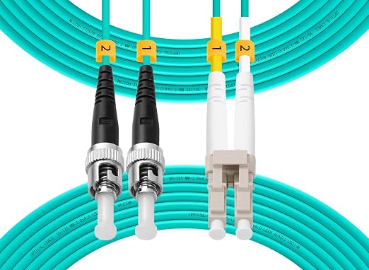 Fibergaga-OM3 LC to ST Multi-Mode Fiber Patch Cable, Duplex 50/125µm 10G/40G by Fibergaga